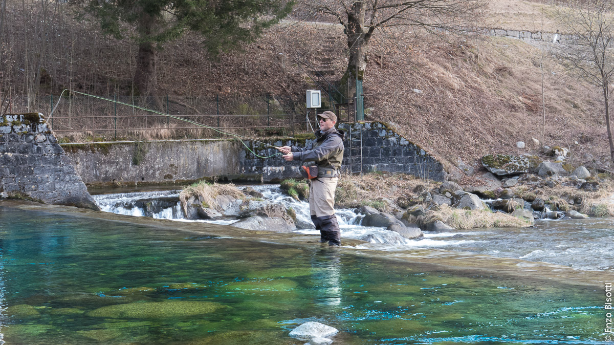 Simone sulla Briglia di Spiazzo sul Sarca, per IOPESCOPOSITIVO.it