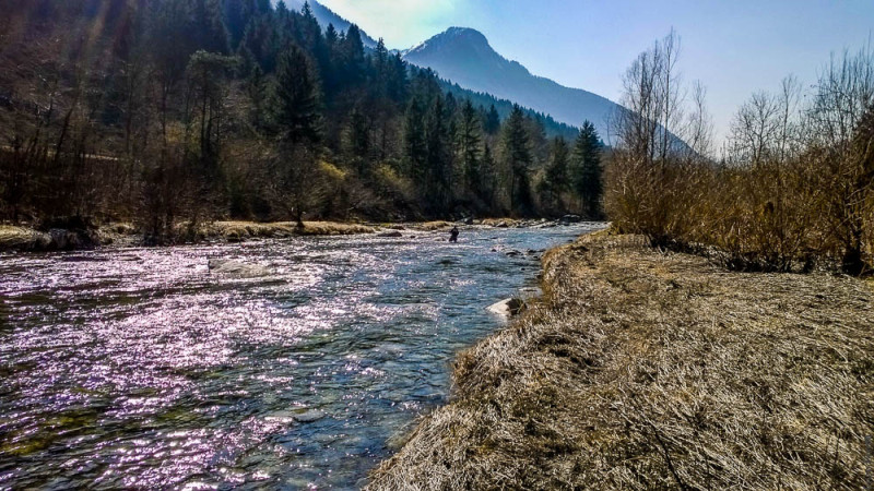 Enzo Bisotti sul Sarca a Regorie - iopescopositivo.it