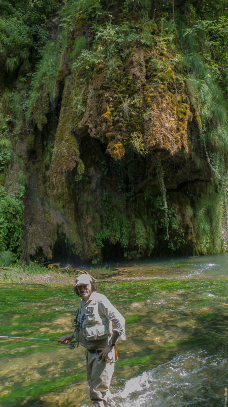 Marco Conti e dietro, sulla destra, una correntina e relativa buca assai proficua :-)